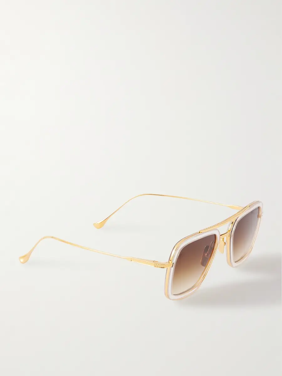 DITA Flight.006 Double-Bridge Aviator-Style Gold-Tone Metal and Acetate Sunglasses - Men | Thumbnail 4 DITA Flight.006 Double-Bridge Aviator-Style Gold-Tone Metal and Acetate Sunglasses - Men | Thumbnail 4