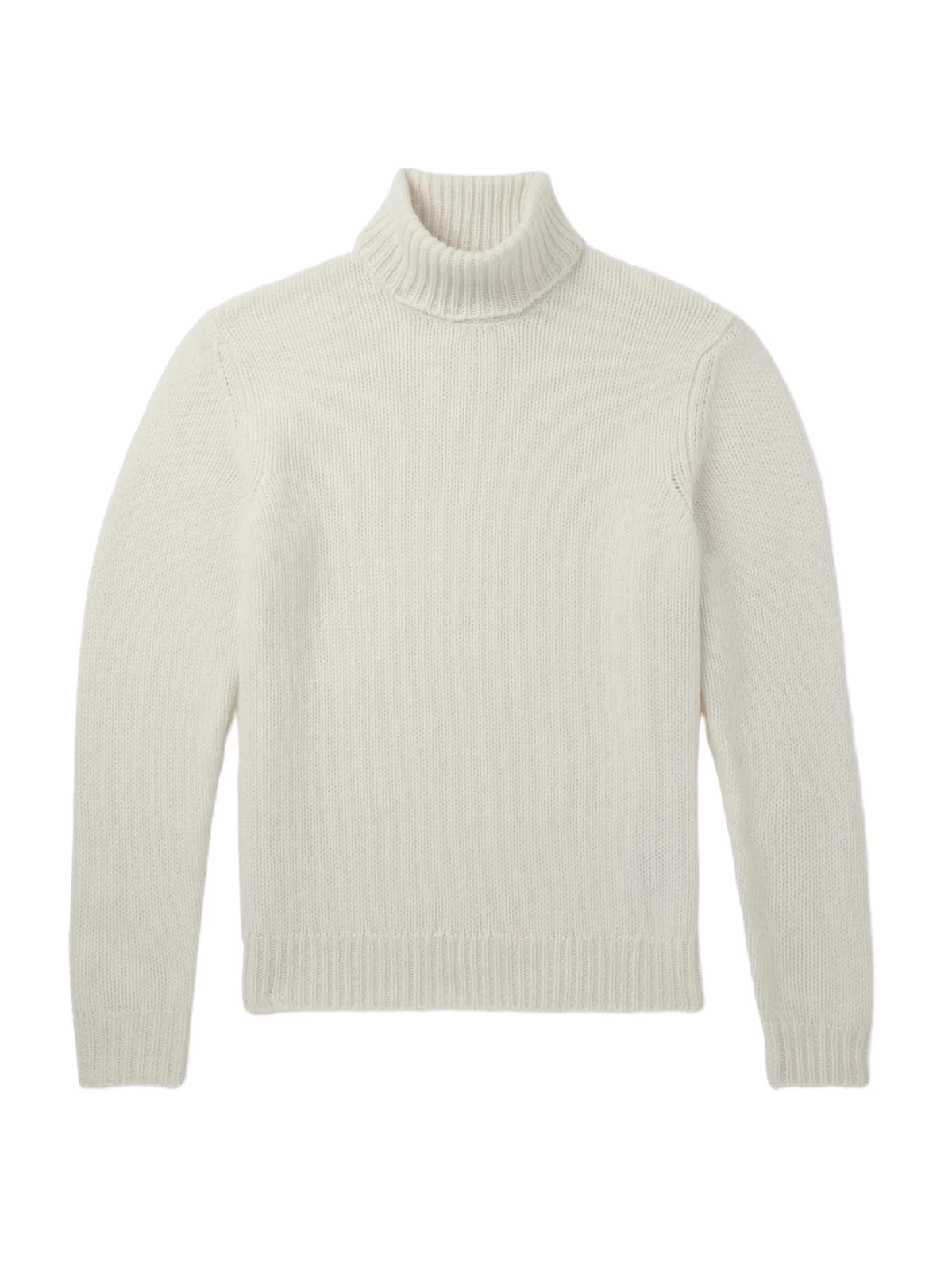 Ribbed Cashmere Rollneck Sweater - Men Ribbed Cashmere Rollneck Sweater - Men