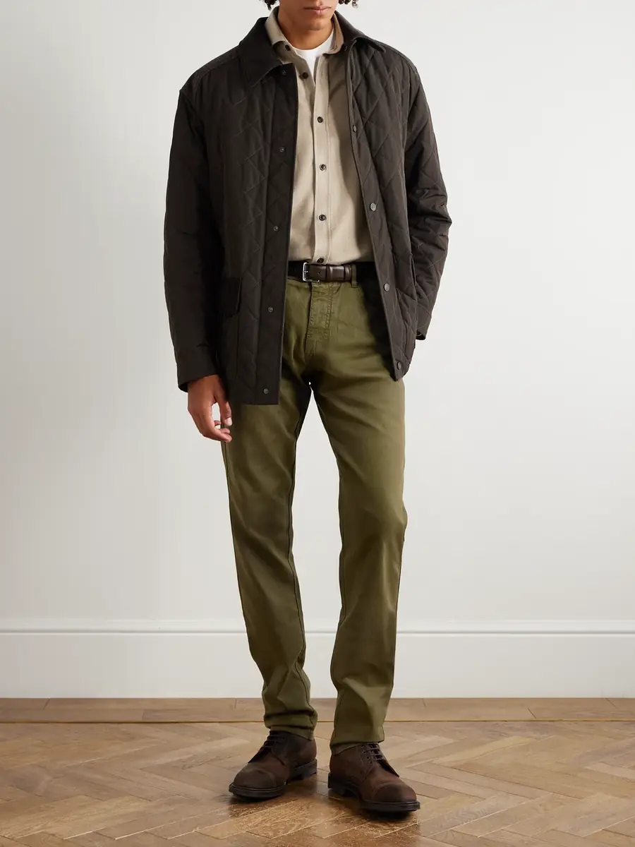Purdey Slim-Fit Straight-Leg Cotton-Blend Twill Trousers - Men | Thumbnail 2 Purdey Slim-Fit Straight-Leg Cotton-Blend Twill Trousers - Men | Thumbnail 2
