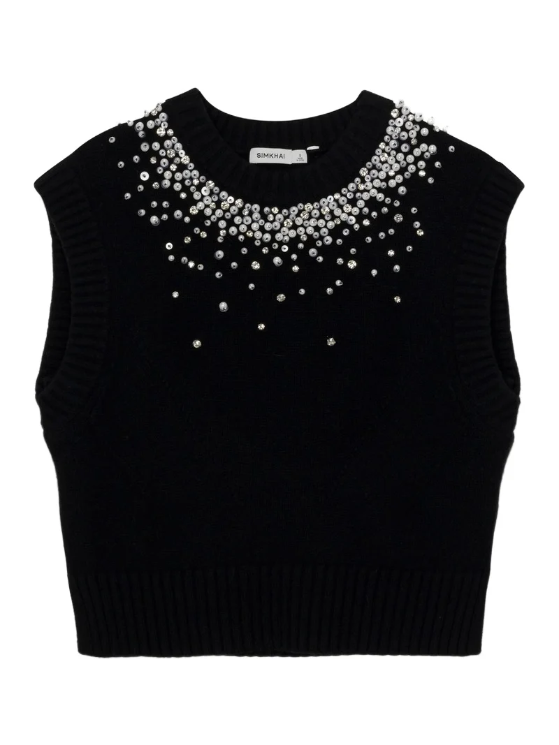 Candra Embellished Knit Vest Candra Embellished Knit Vest