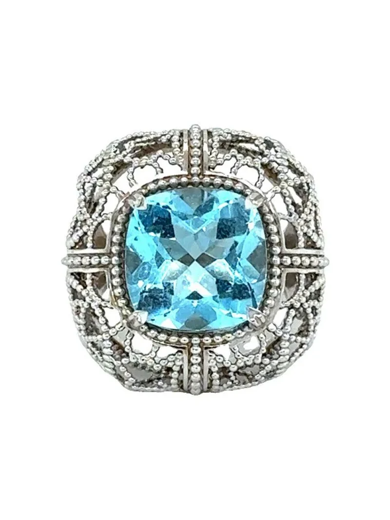 Blue Topaz Textured Ring Blue Topaz Textured Ring