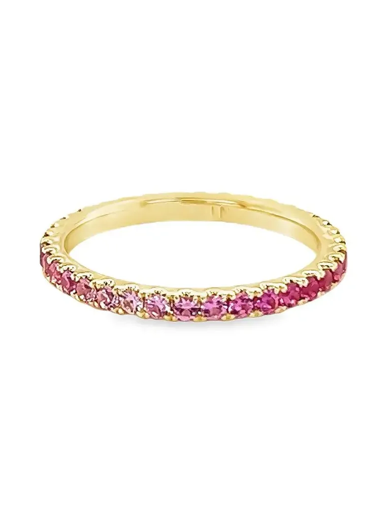 Pink Sapphire Ombre Skinny Band Ring