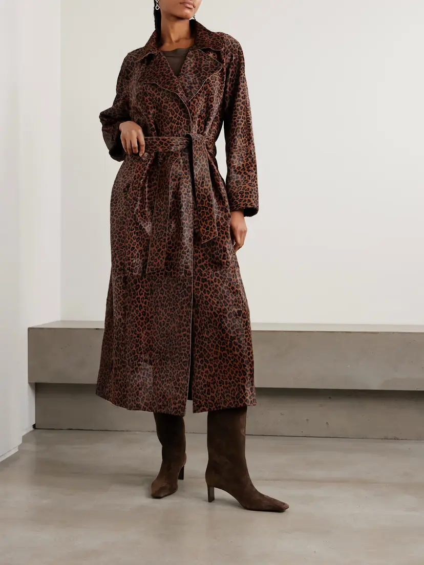 Nour Hammour Althea Belted Leopard-print Cow Hair Coat | Thumbnail 3 Nour Hammour Althea Belted Leopard-print Cow Hair Coat | Thumbnail 3