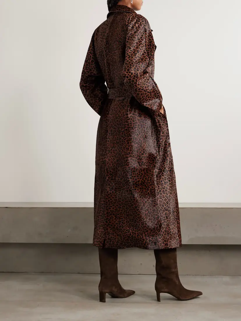 Nour Hammour Althea Belted Leopard-print Cow Hair Coat | Thumbnail 4 Nour Hammour Althea Belted Leopard-print Cow Hair Coat | Thumbnail 4