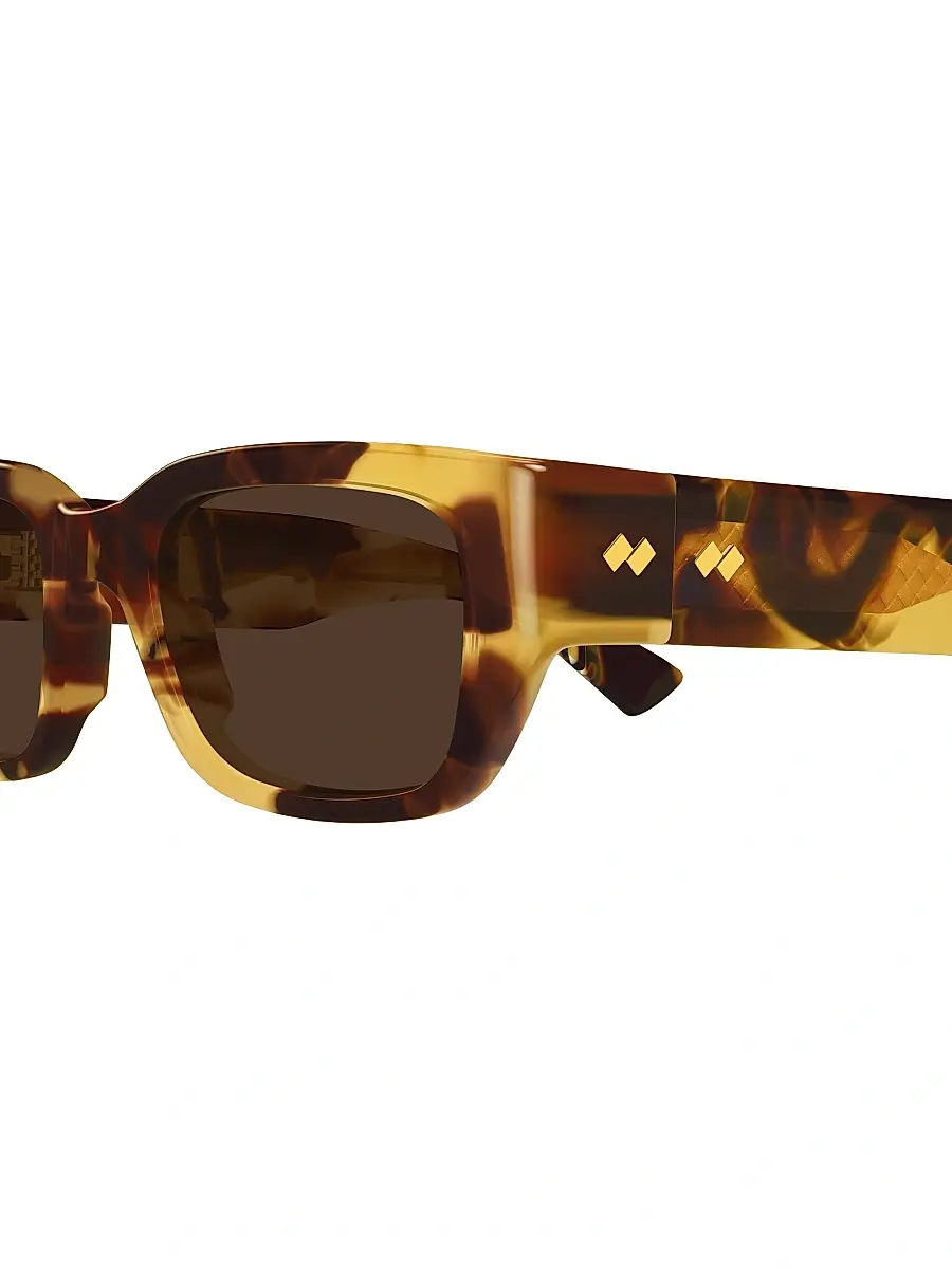 Bottega Veneta Men's Intrecciato Wirecore 51MM Rectangular Sunglasses - Havana Brown | Thumbnail 4 Bottega Veneta Men's Intrecciato Wirecore 51MM Rectangular Sunglasses - Havana Brown | Thumbnail 4