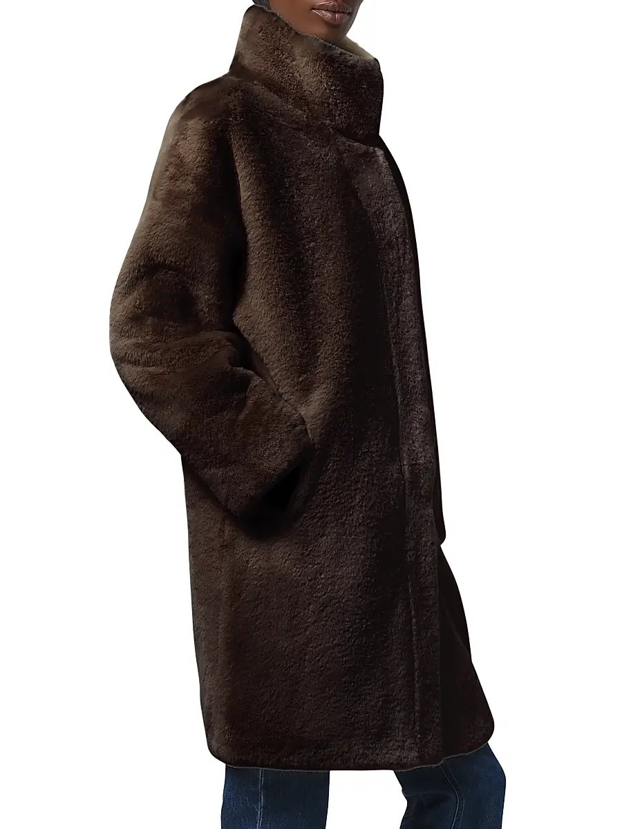 Apparis Women's Blair Faux Fur Stand Collar Coat | Thumbnail 3 Apparis Women's Blair Faux Fur Stand Collar Coat | Thumbnail 3