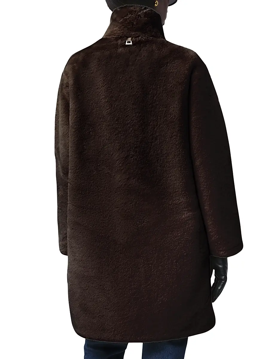 Apparis Women's Blair Faux Fur Stand Collar Coat | Thumbnail 4 Apparis Women's Blair Faux Fur Stand Collar Coat | Thumbnail 4