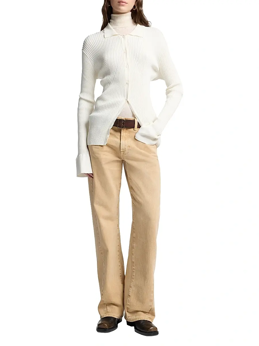7 For All Mankind Women's Twisted Tess Cotton Trousers | Thumbnail 2