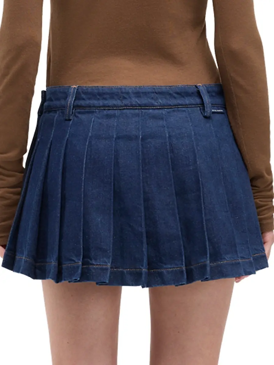 7 For All Mankind Women's Denim Pleated Miniskirt | Thumbnail 5 7 For All Mankind Women's Denim Pleated Miniskirt | Thumbnail 5