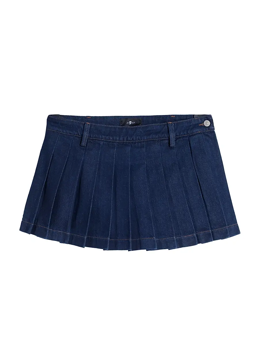 7 For All Mankind Women's Denim Pleated Miniskirt - Franklin - Size 31 | Image 1 7 For All Mankind Women's Denim Pleated Miniskirt - Franklin - Size 31 | Image 1