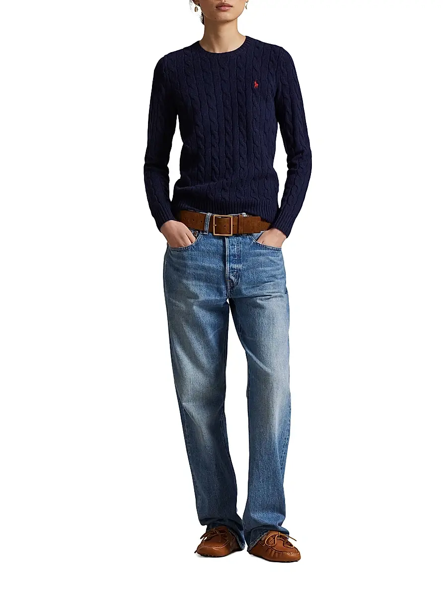 Polo Ralph Lauren Women's Cable-Knit Wool-Cashmere Crewneck Sweater | Thumbnail 2