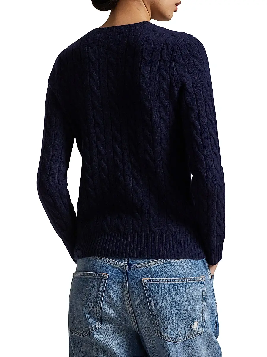 Polo Ralph Lauren Women's Cable-Knit Wool-Cashmere Crewneck Sweater | Thumbnail 5