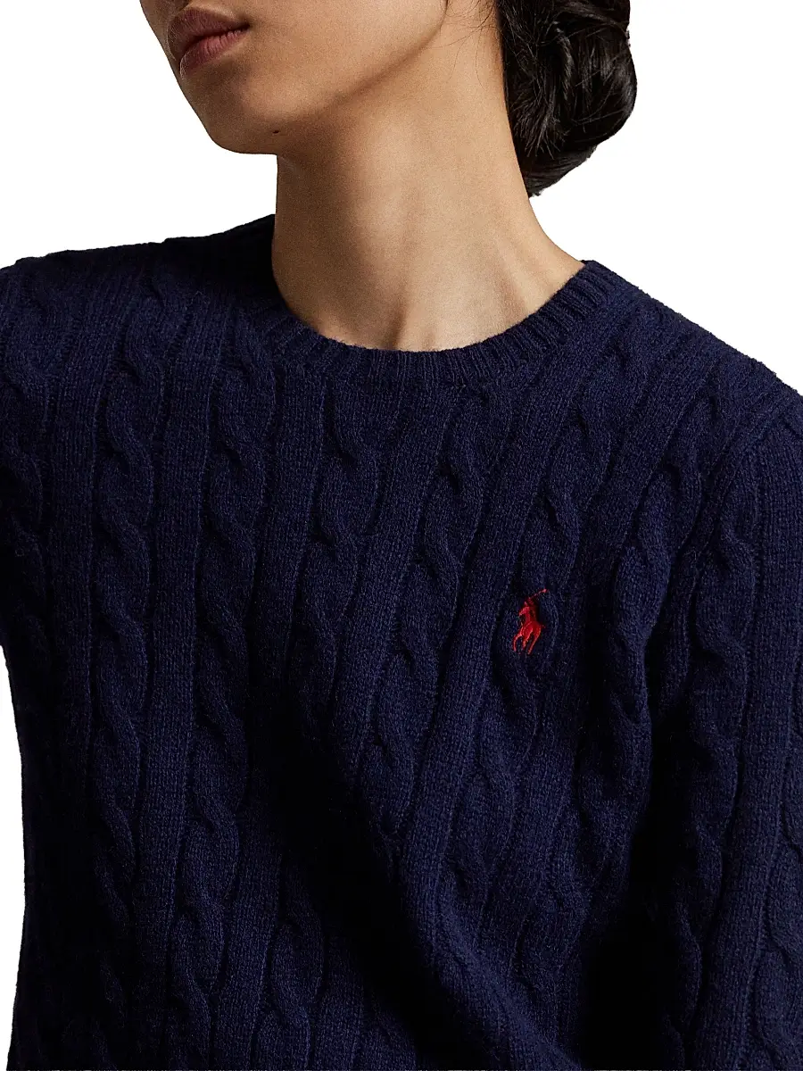Polo Ralph Lauren Women's Cable-Knit Wool-Cashmere Crewneck Sweater | Thumbnail 7