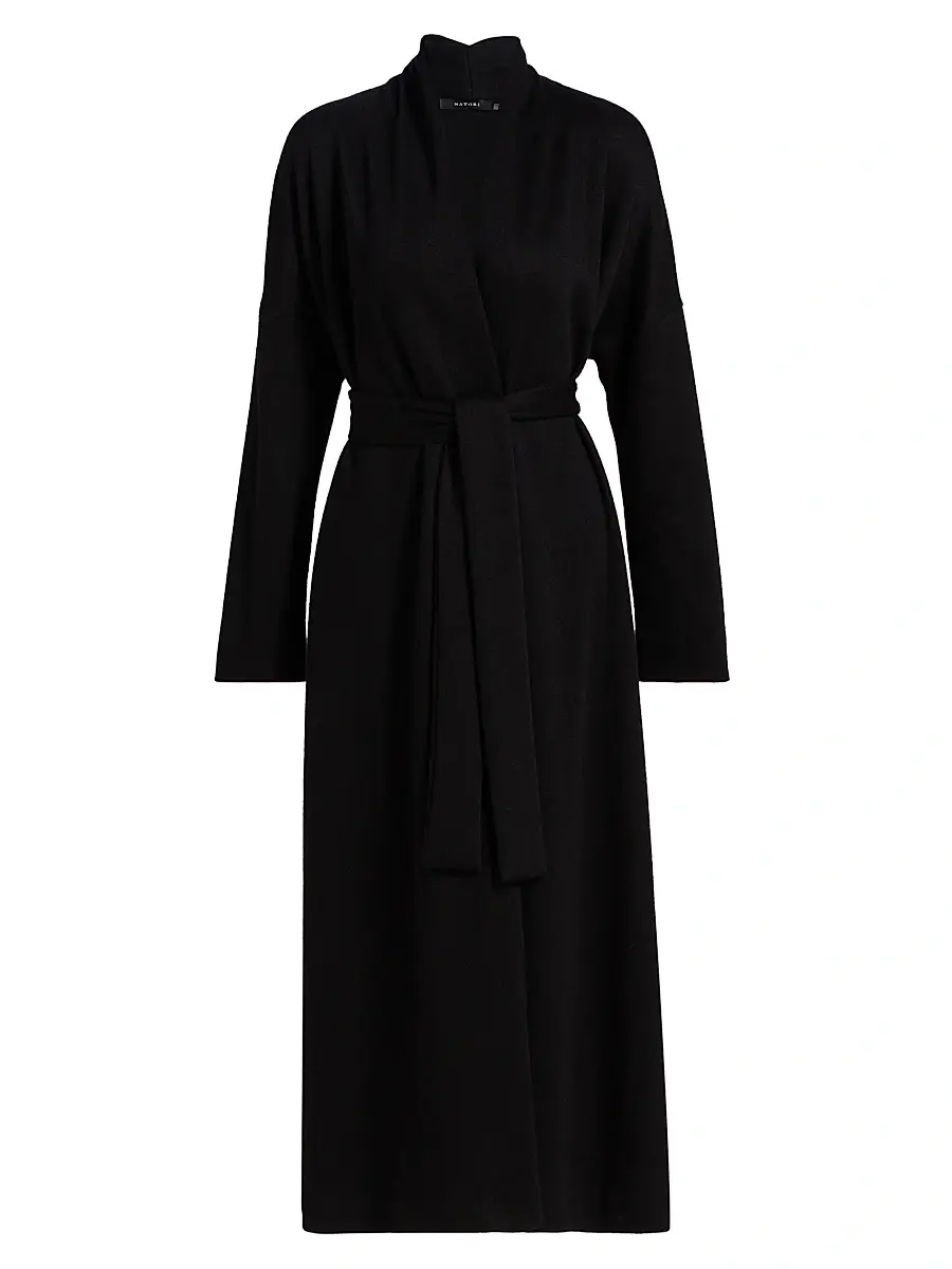 Natori Women's Himalaya Jersey Belted Robe - Black | Image 1 Natori Women's Himalaya Jersey Belted Robe - Black | Image 1
