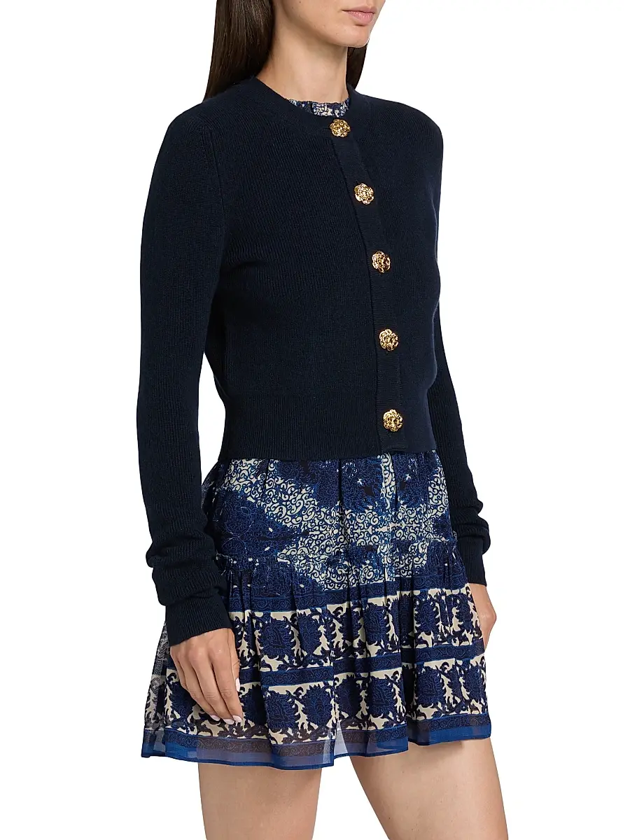Cara Cara Women's Ellery Floral-Button Wool-Cashmere Cardigan | Thumbnail 4 Cara Cara Women's Ellery Floral-Button Wool-Cashmere Cardigan | Thumbnail 4