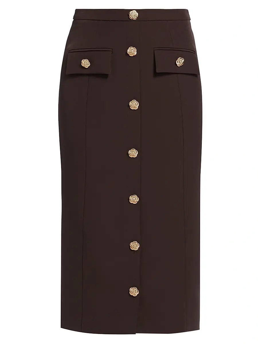 Generation Love Women's Randall Crepe Midi-Skirt - Brown | Image 1 Generation Love Women's Randall Crepe Midi-Skirt - Brown | Image 1