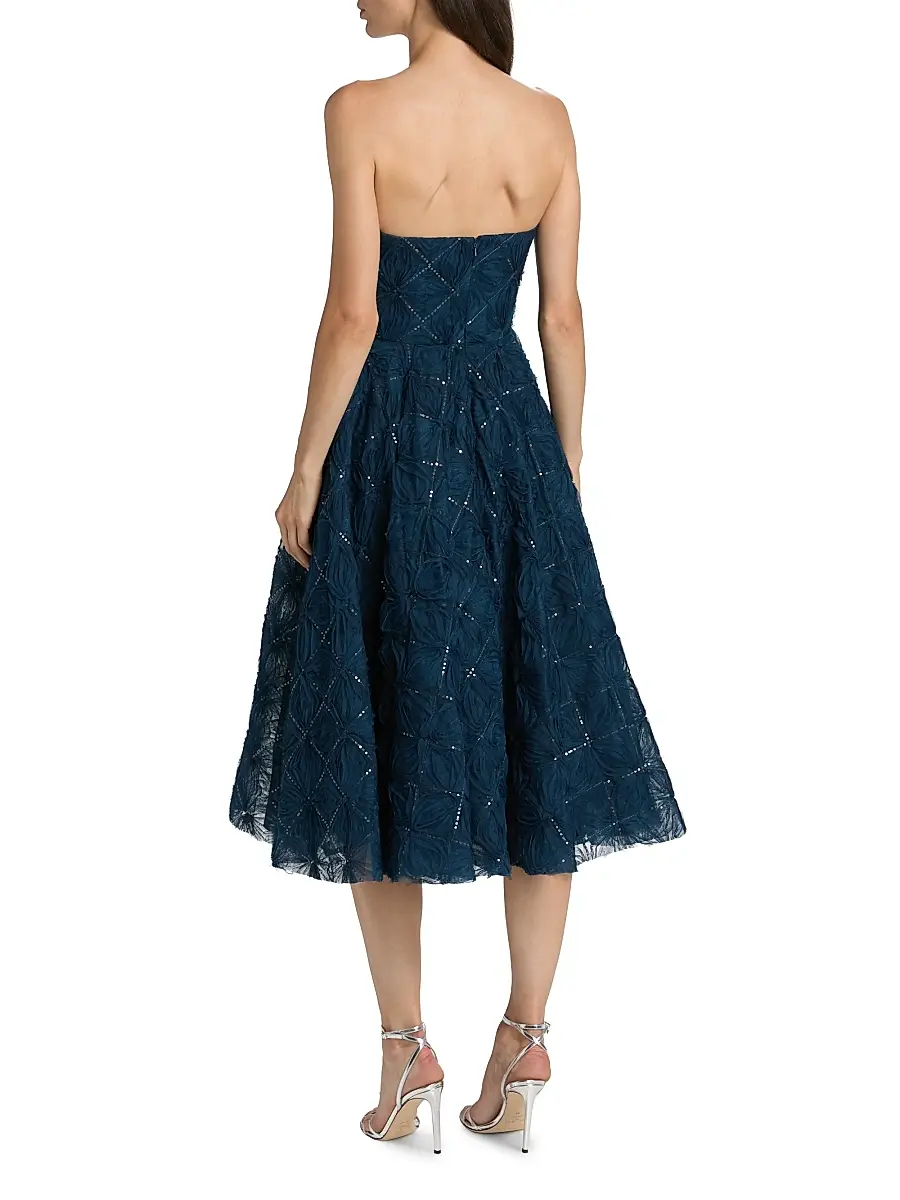 THEIA Women's Anna Strapless Tulle Tea-Length Dress | Thumbnail 5 THEIA Women's Anna Strapless Tulle Tea-Length Dress | Thumbnail 5
