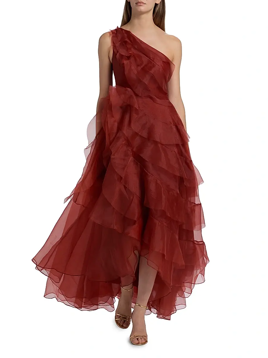 THEIA Women's Daniela Tiered Ruffle High-Low Gown | Thumbnail 2 THEIA Women's Daniela Tiered Ruffle High-Low Gown | Thumbnail 2
