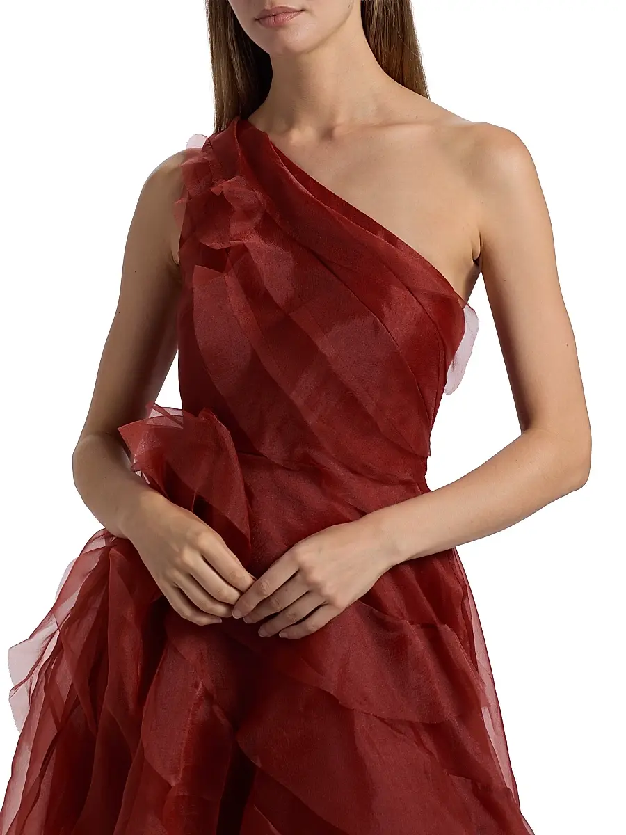 THEIA Women's Daniela Tiered Ruffle High-Low Gown | Thumbnail 6 THEIA Women's Daniela Tiered Ruffle High-Low Gown | Thumbnail 6
