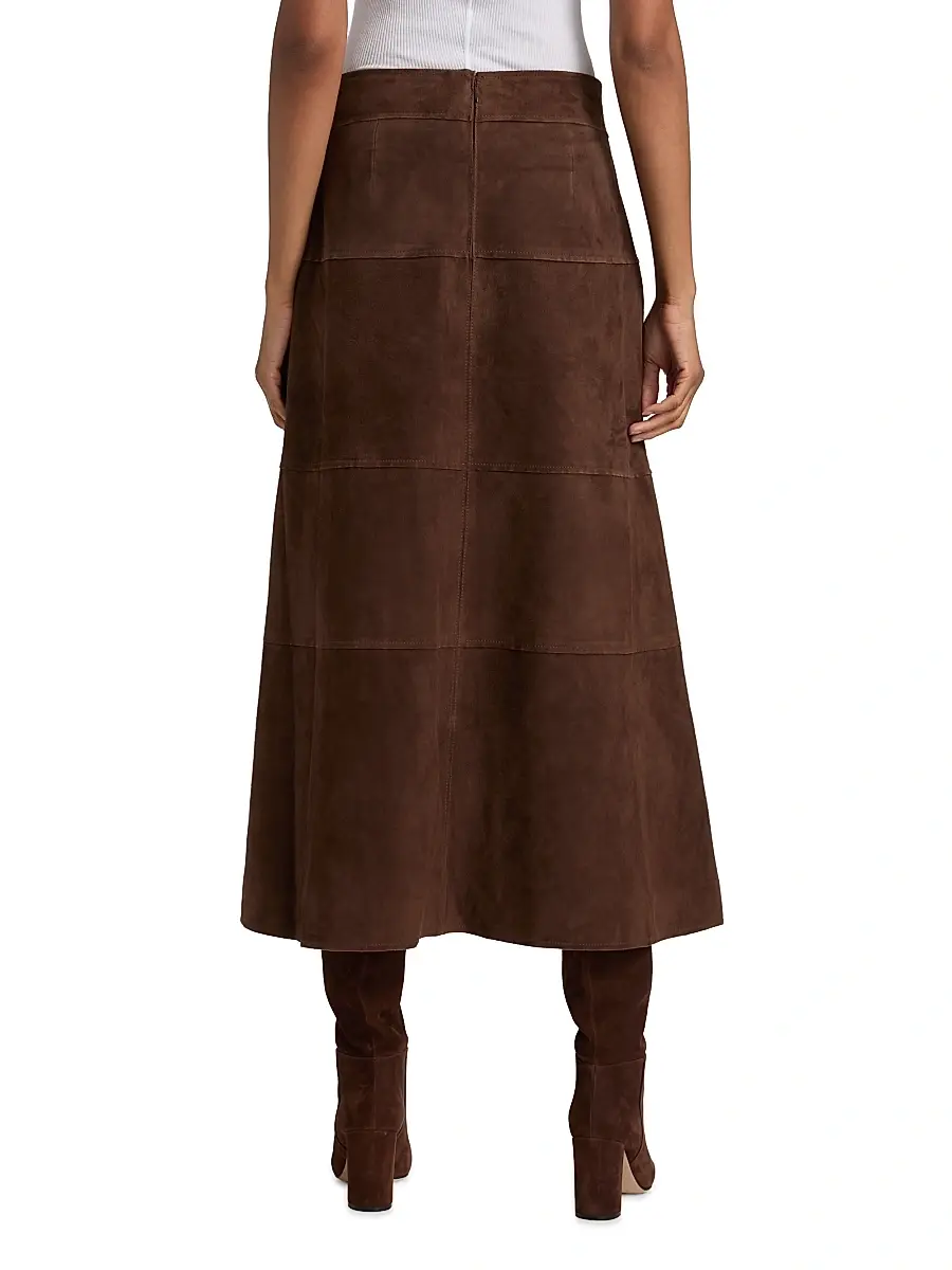 TANYA TAYLOR Women's Hudson Suede Midi-Skirt | Thumbnail 5 TANYA TAYLOR Women's Hudson Suede Midi-Skirt | Thumbnail 5