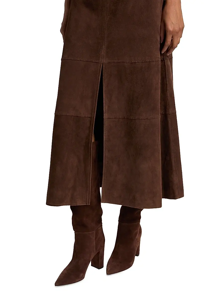 TANYA TAYLOR Women's Hudson Suede Midi-Skirt | Thumbnail 6 TANYA TAYLOR Women's Hudson Suede Midi-Skirt | Thumbnail 6