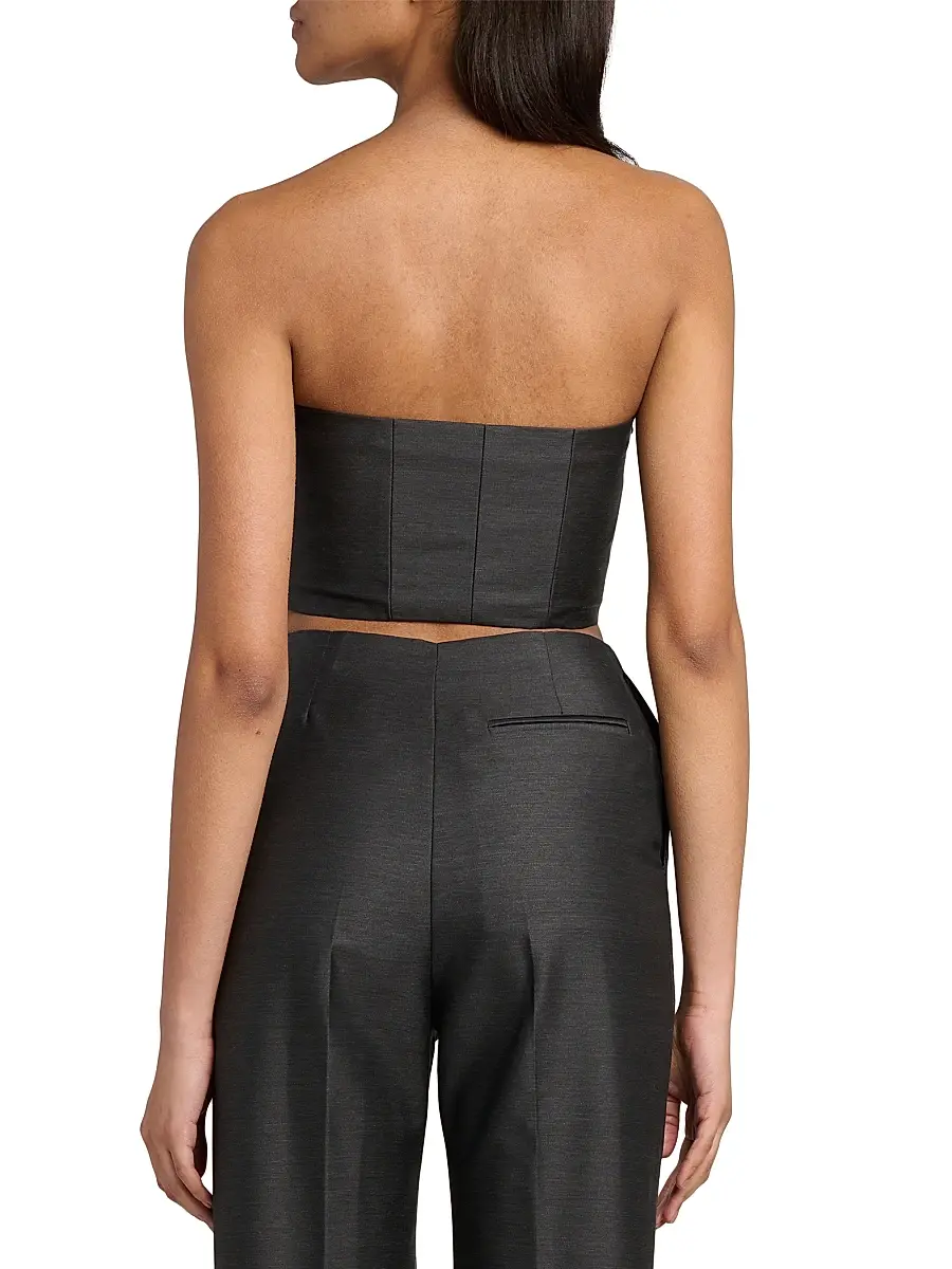Alberta Ferretti Women's Virgin Wool-Silk Sequined Top | Thumbnail 5