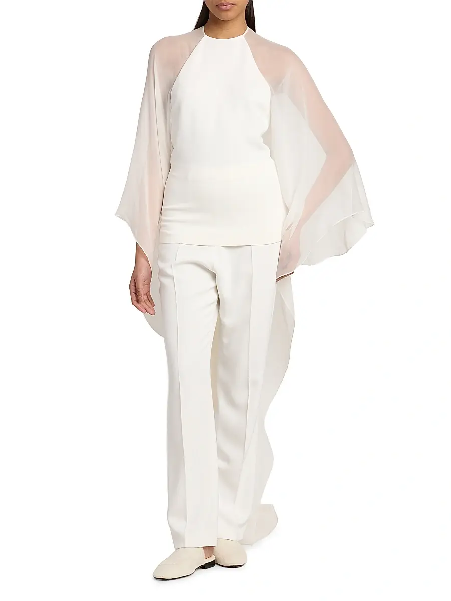 Alberta Ferretti Women's Semi Sheer Longline Blouse | Thumbnail 2