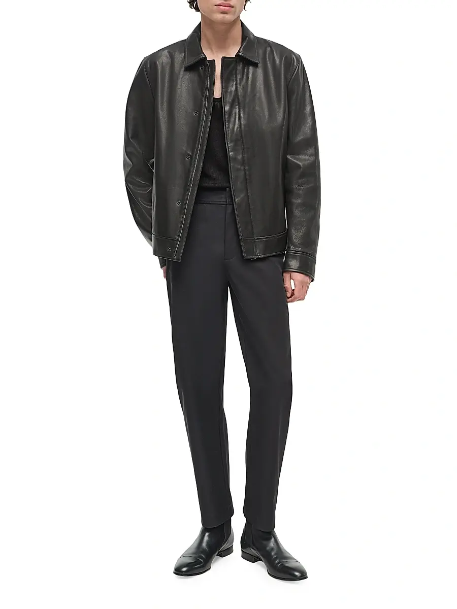 Simkhai Men's Landon Leather Jacket | Thumbnail 2 Simkhai Men's Landon Leather Jacket | Thumbnail 2
