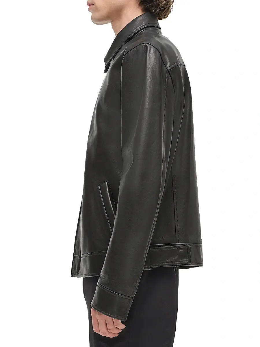 Simkhai Men's Landon Leather Jacket | Thumbnail 3 Simkhai Men's Landon Leather Jacket | Thumbnail 3