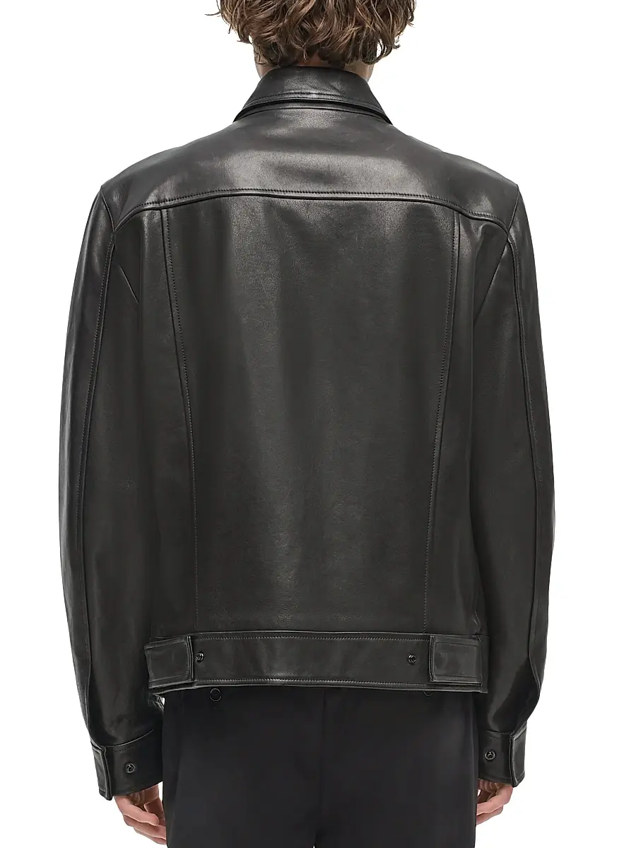 Simkhai Men's Landon Leather Jacket | Thumbnail 4 Simkhai Men's Landon Leather Jacket | Thumbnail 4