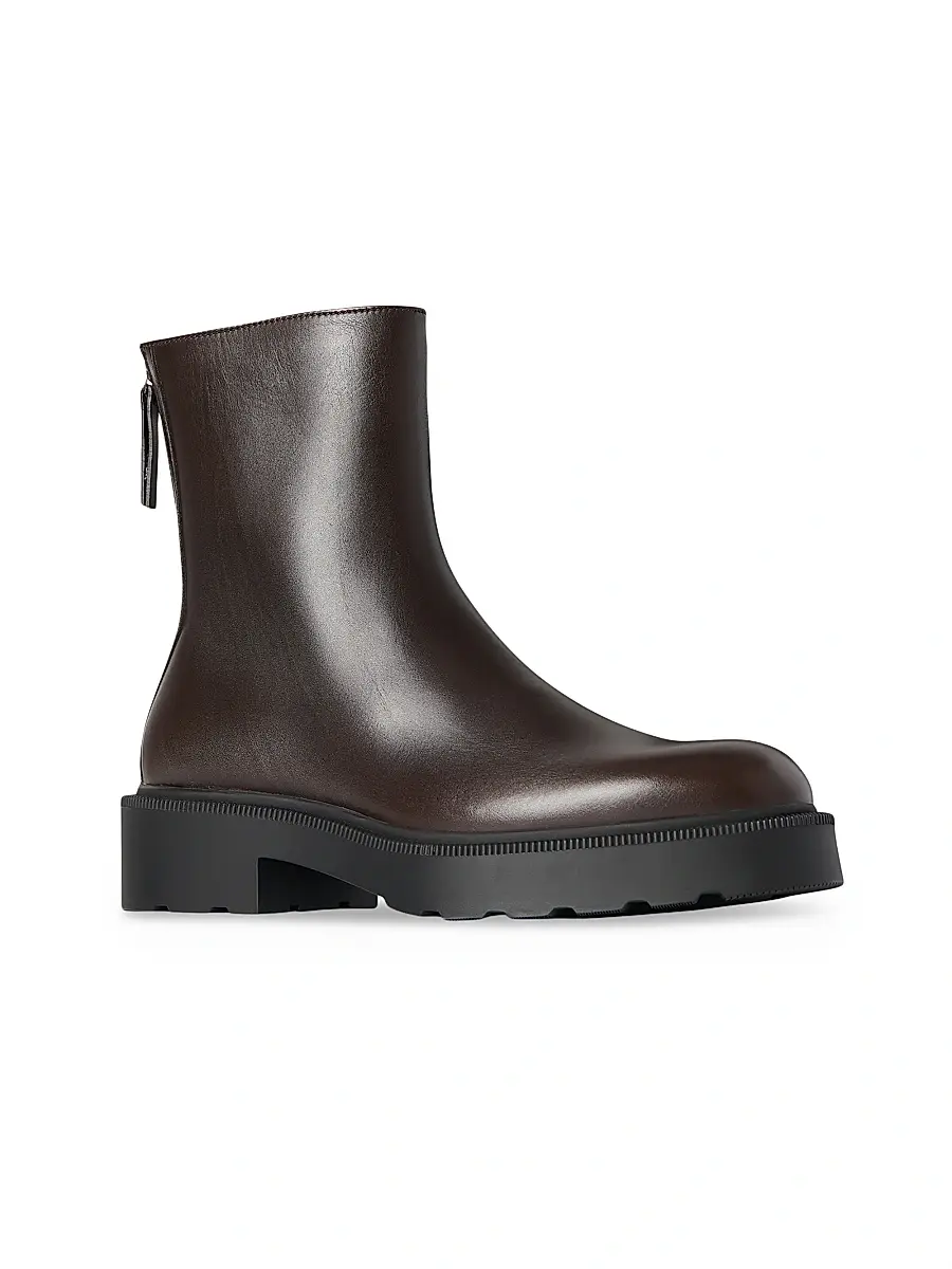 The Row Women's Nobilis 20MM Leather Ankle Boots - Lacquer Brown | Thumbnail 2 The Row Women's Nobilis 20MM Leather Ankle Boots - Lacquer Brown | Thumbnail 2