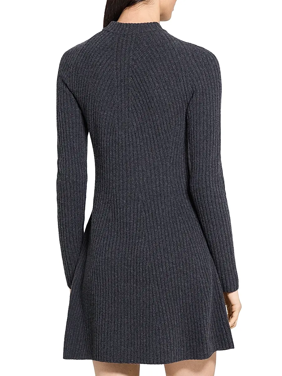 Theory Women's Traveling Rib-Knit Wool-Cashmere Minidress | Thumbnail 5 Theory Women's Traveling Rib-Knit Wool-Cashmere Minidress | Thumbnail 5