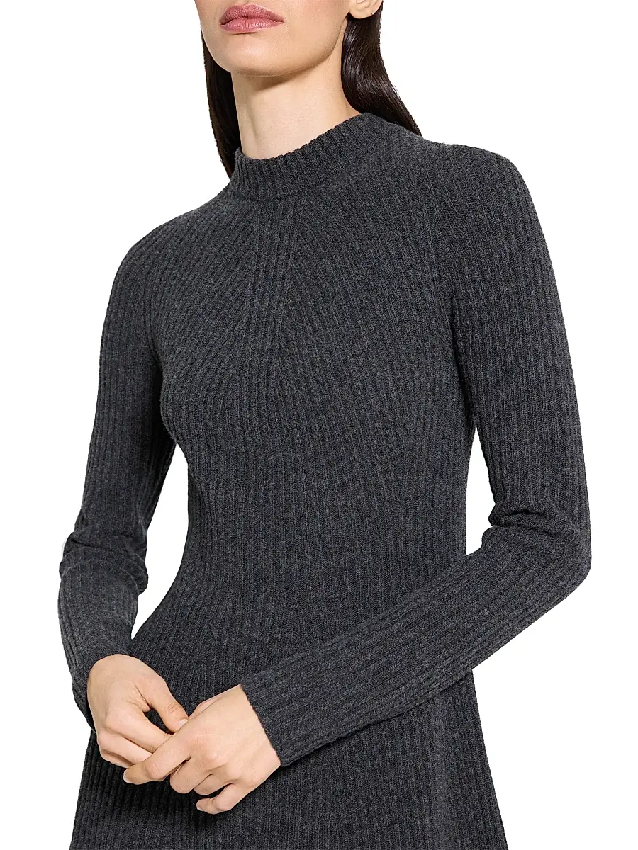 Theory Women's Traveling Rib-Knit Wool-Cashmere Minidress | Thumbnail 6 Theory Women's Traveling Rib-Knit Wool-Cashmere Minidress | Thumbnail 6