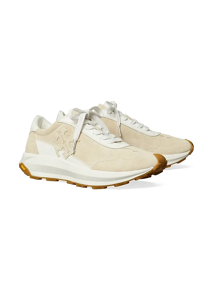 Tory Burch Women's Logo Suede Trainer Sneakers | Thumbnail 2 Tory Burch Women's Logo Suede Trainer Sneakers | Thumbnail 2