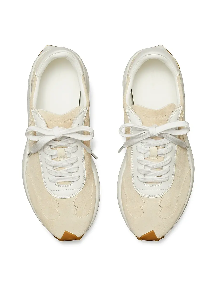 Tory Burch Women's Logo Suede Trainer Sneakers | Thumbnail 3 Tory Burch Women's Logo Suede Trainer Sneakers | Thumbnail 3