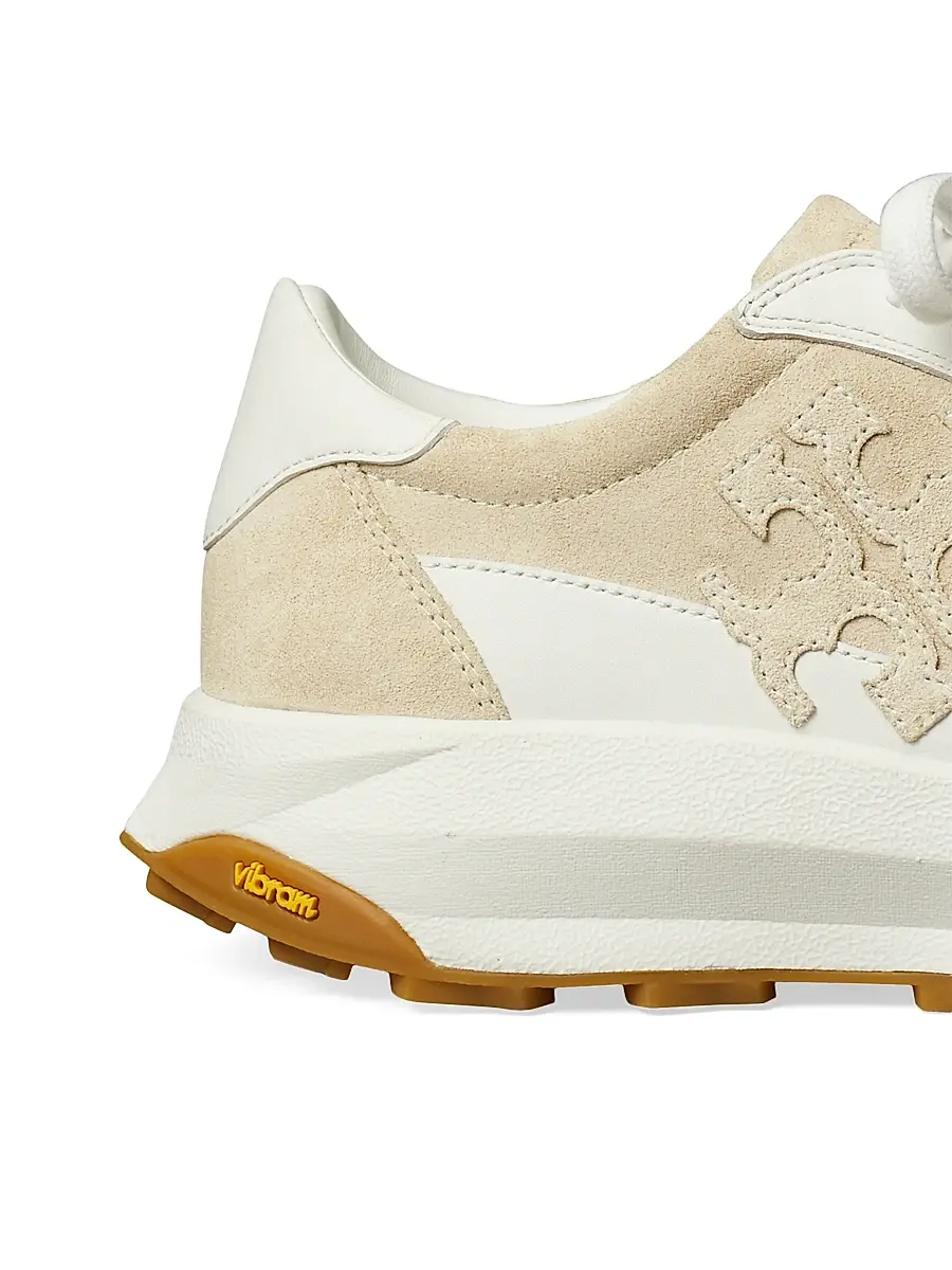 Tory Burch Women's Logo Suede Trainer Sneakers | Thumbnail 4 Tory Burch Women's Logo Suede Trainer Sneakers | Thumbnail 4