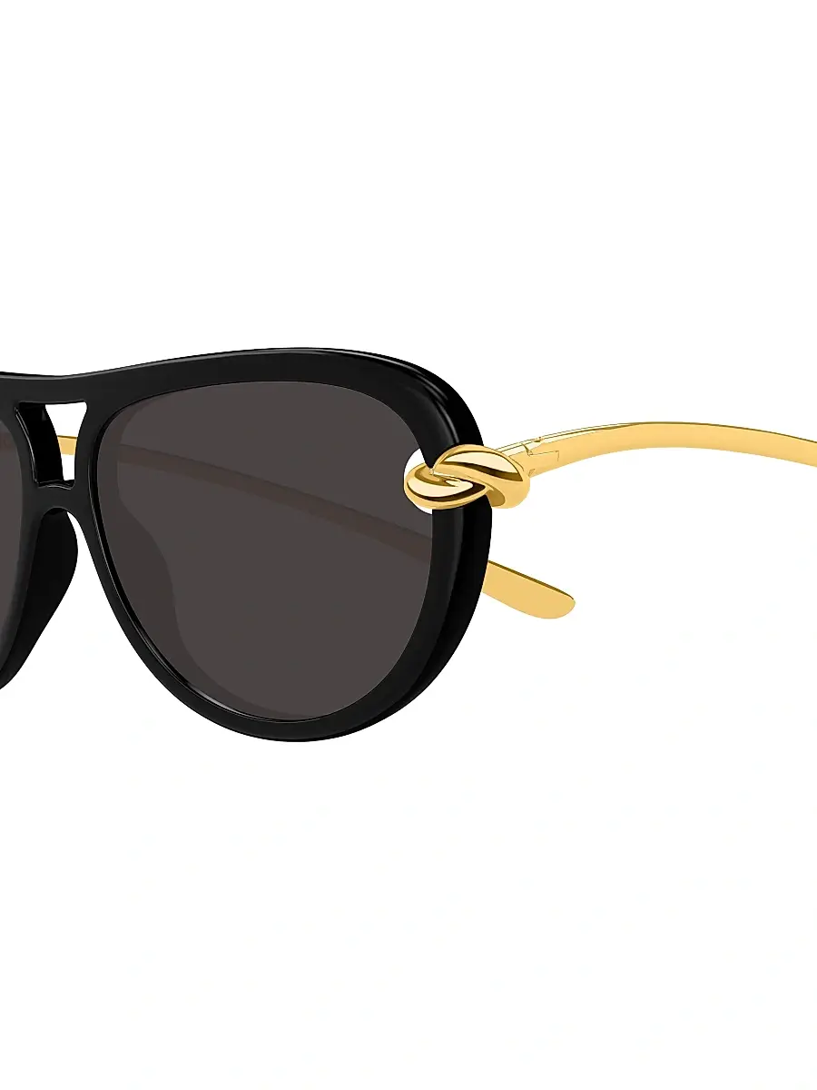 Bottega Veneta Women's Knot 58MM Aviator Sunglasses | Thumbnail 3