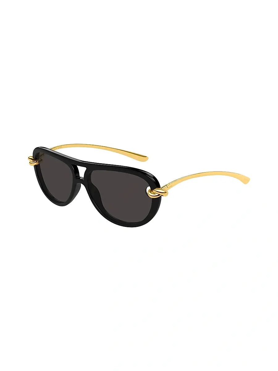 Bottega Veneta Women's Knot 58MM Aviator Sunglasses - Black | Image 1 Bottega Veneta Women's Knot 58MM Aviator Sunglasses - Black | Image 1