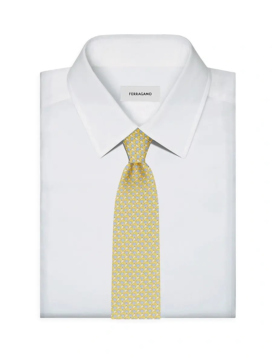 Ferragamo Men's Alda Animal-Print Silk Tie | Thumbnail 2 Ferragamo Men's Alda Animal-Print Silk Tie | Thumbnail 2