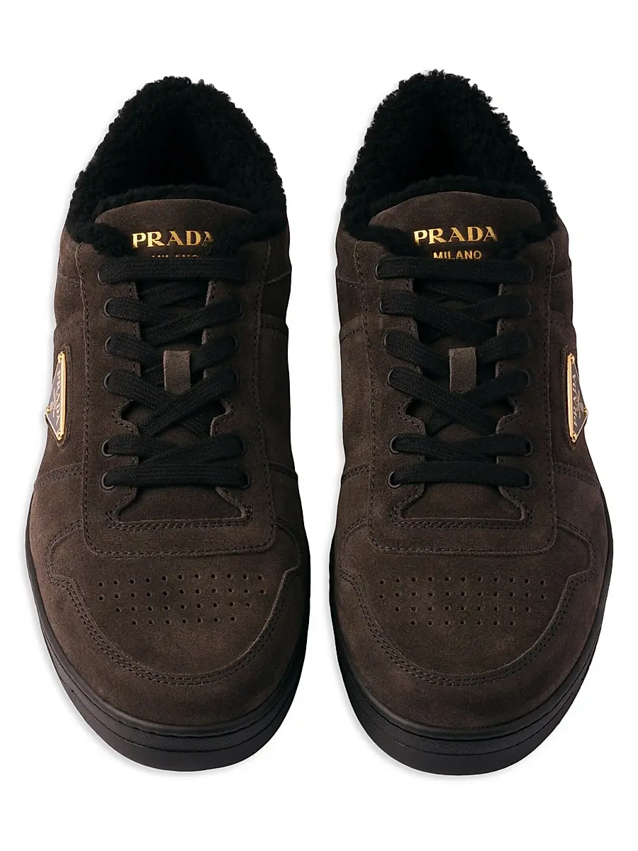 Prada Men's Downtown Suede Sneakers - Dark Brown | Thumbnail 2 Prada Men's Downtown Suede Sneakers - Dark Brown | Thumbnail 2