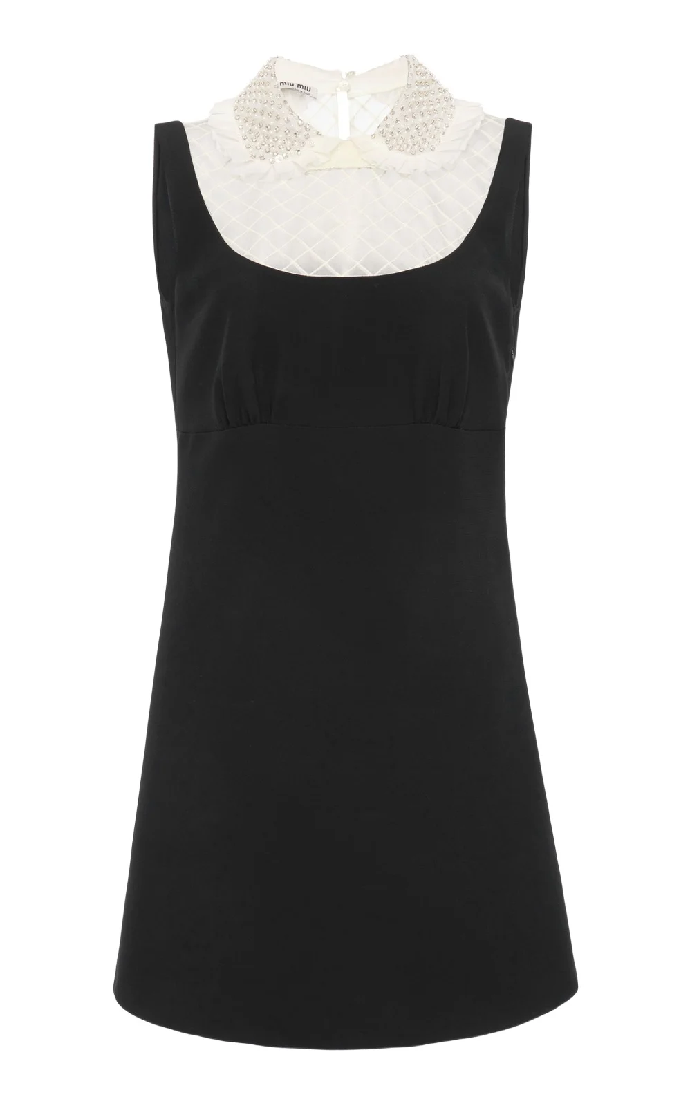 Embellished Organza-Detailed Cady Mini Dress
