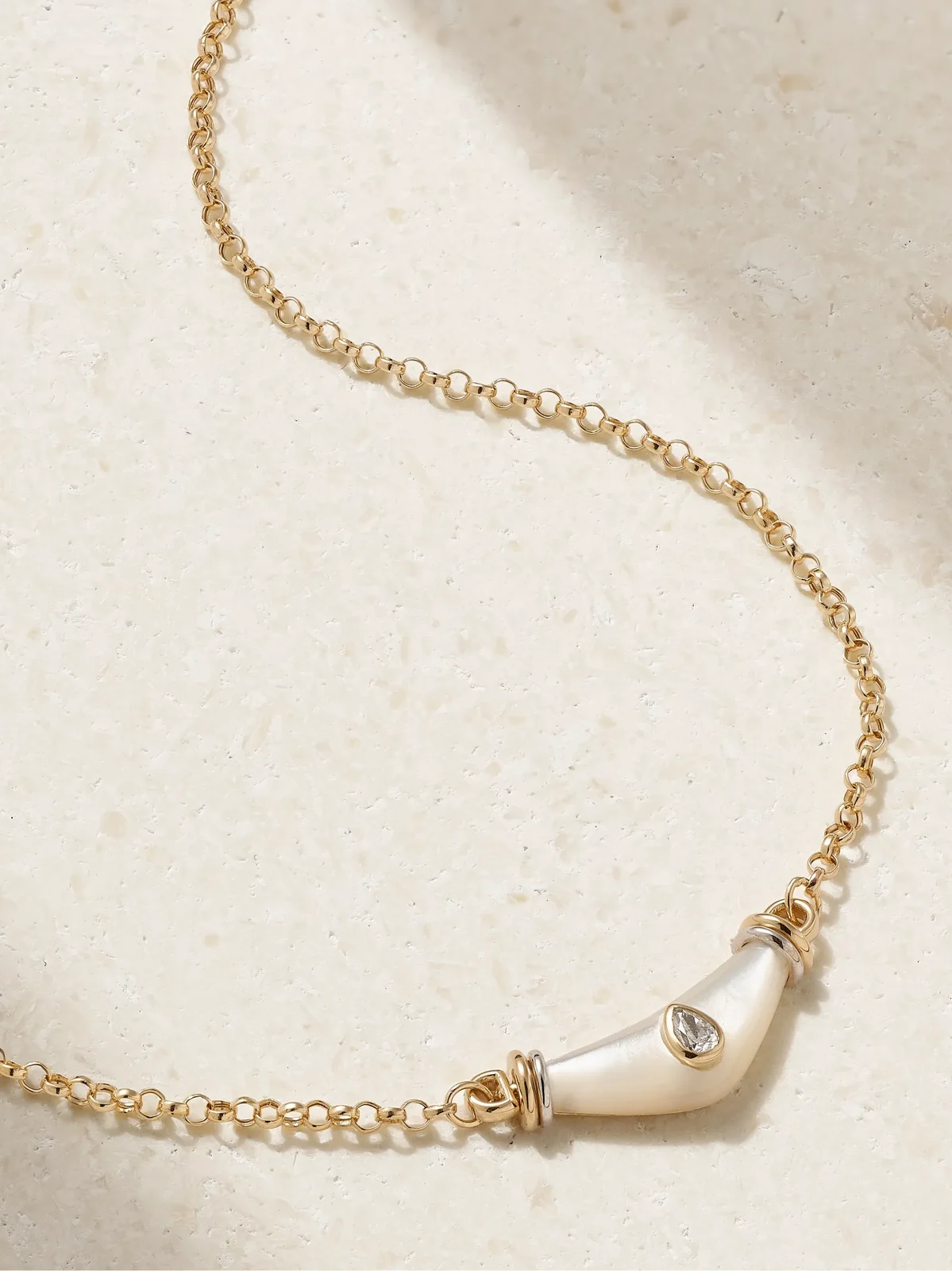 Karma 18-karat Yellow And White Gold, Mother-of-pearl And Diamond Necklace Karma 18-karat Yellow And White Gold, Mother-of-pearl And Diamond Necklace