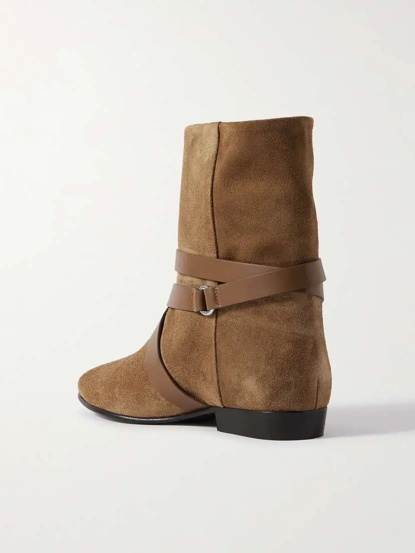 Isabel Marant Rejen Leather-trimmed Suede Ankle Boots | Thumbnail 3