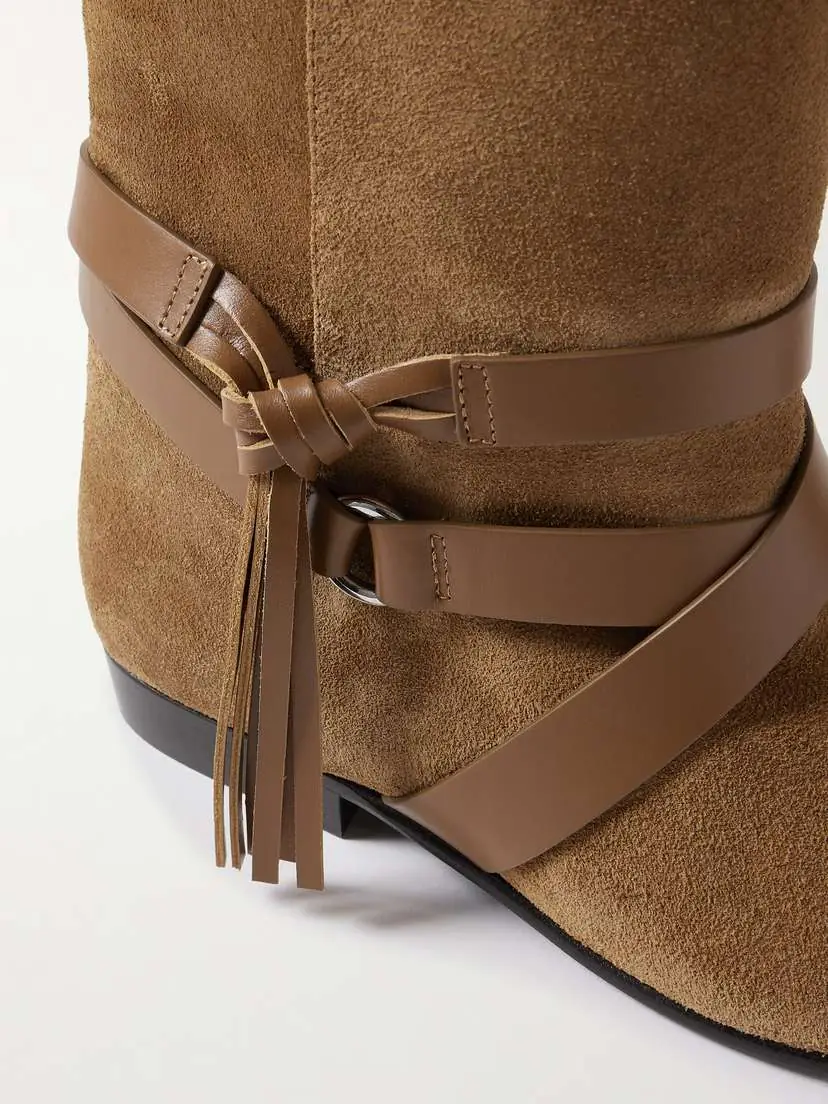 Isabel Marant Rejen Leather-trimmed Suede Ankle Boots | Thumbnail 4