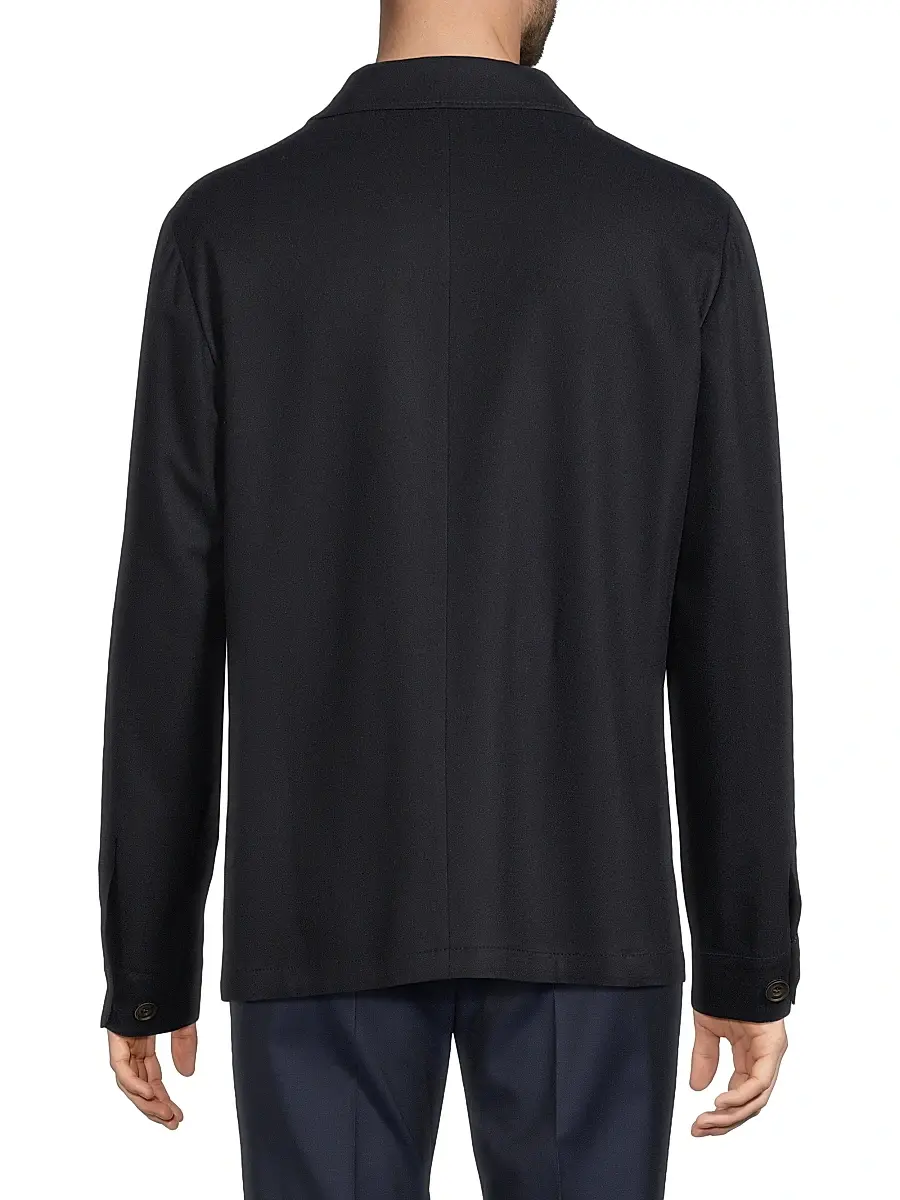 Corneliani Men's Wool Shirt Jacket - Navy | Thumbnail 5