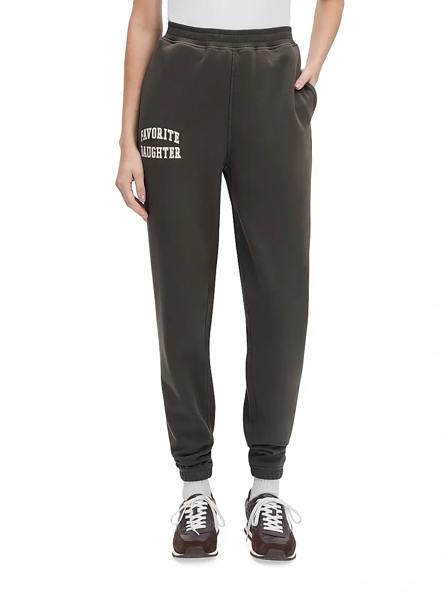 Favorite Daughter Women's The Collegiate Joggers - Coffee Gardenia | Thumbnail 4 Favorite Daughter Women's The Collegiate Joggers - Coffee Gardenia | Thumbnail 4