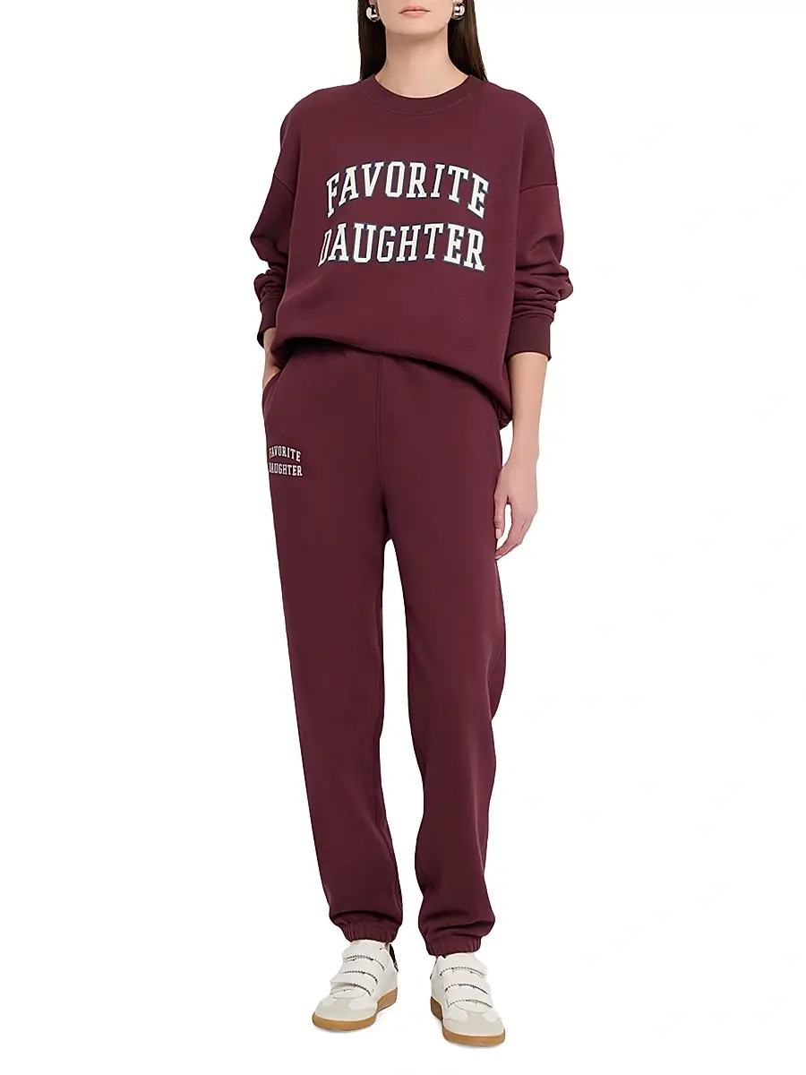 Favorite Daughter Women's The Collegiate Joggers - Coffee Gardenia | Thumbnail 8 Favorite Daughter Women's The Collegiate Joggers - Coffee Gardenia | Thumbnail 8