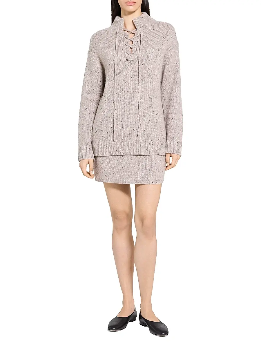 Theory Women's Oversized Drawstring Wool-Blend Sweater | Thumbnail 2 Theory Women's Oversized Drawstring Wool-Blend Sweater | Thumbnail 2