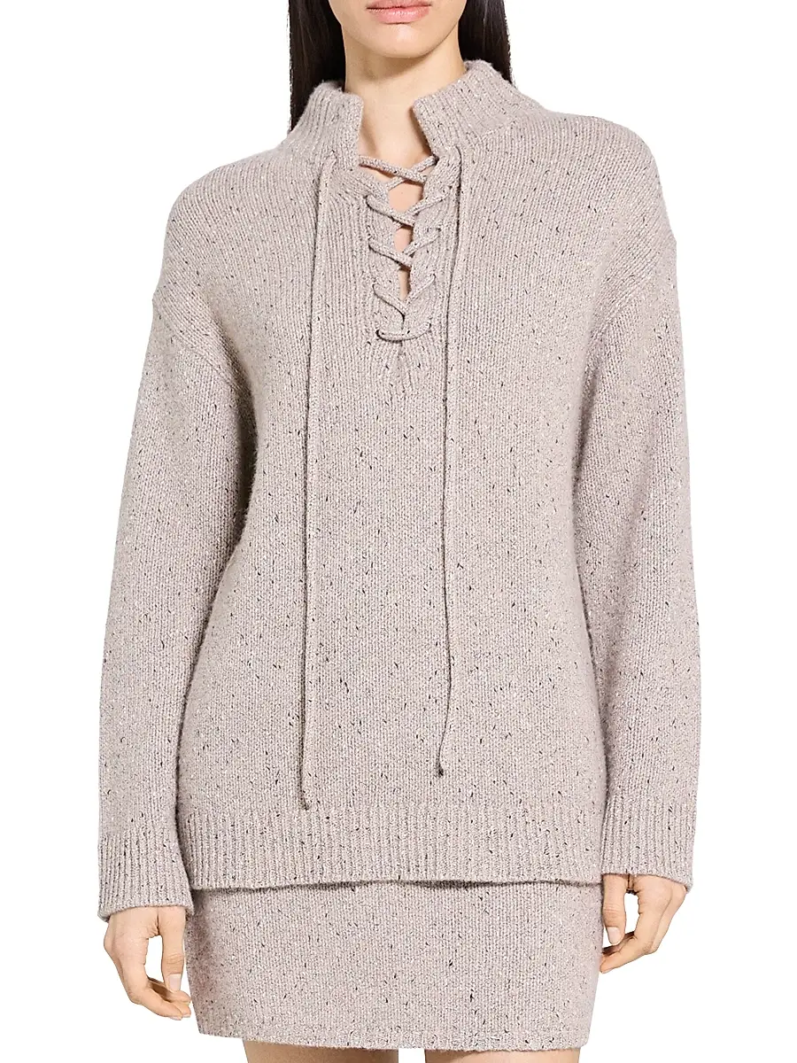 Theory Women's Oversized Drawstring Wool-Blend Sweater | Thumbnail 3 Theory Women's Oversized Drawstring Wool-Blend Sweater | Thumbnail 3