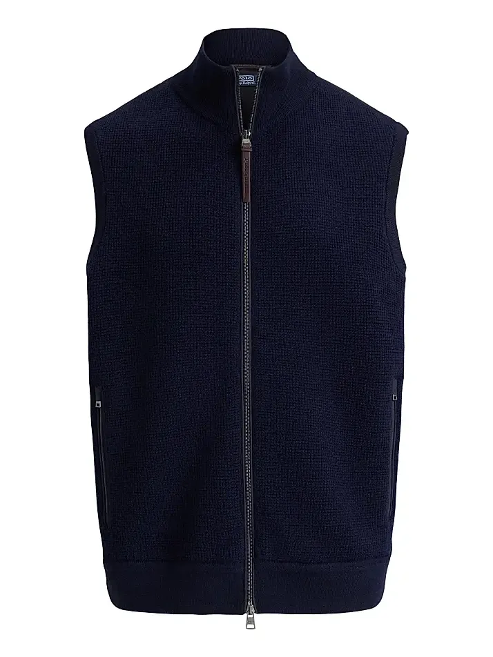Polo Ralph Lauren Men's Hybrid Waffle-Knit Wool Sweater Vest